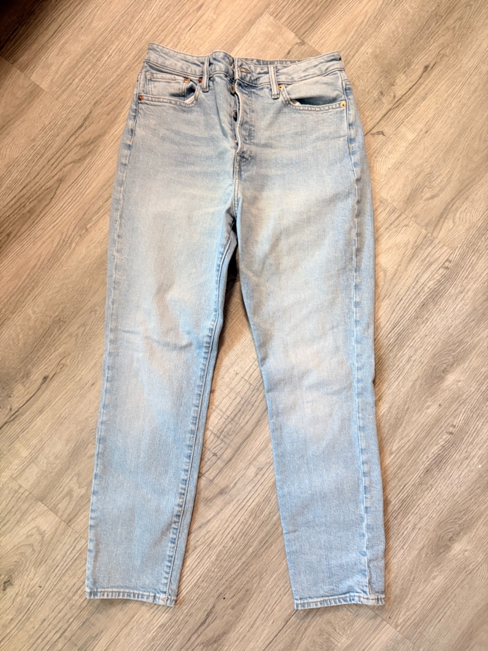 H&M Light Blue Button-Fly Skinny Jeans